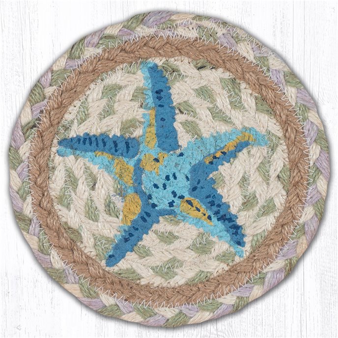 Starfish Round Large Braided Coaster 7"x7" Set of 4 Thumbnail