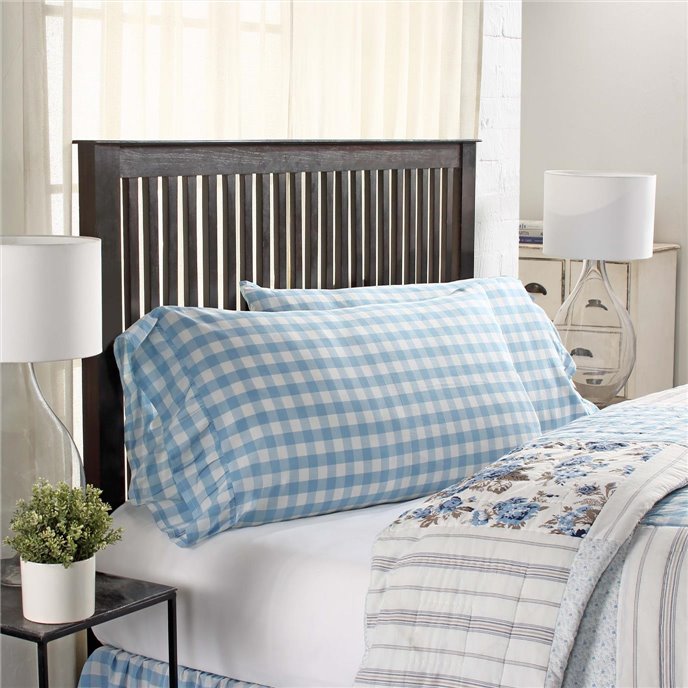 Annie Buffalo Blue Check King Pillow Case Set of 2 21x36+4 Thumbnail