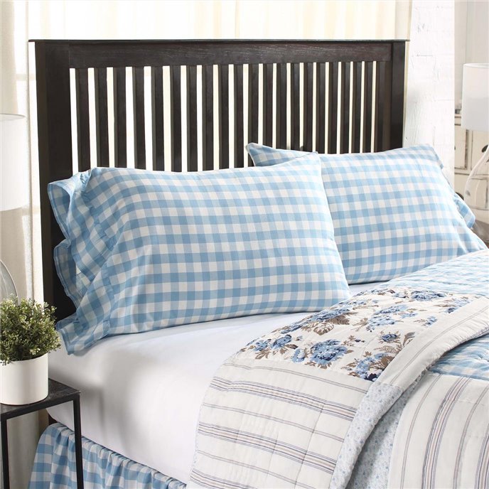 Annie Buffalo Blue Check Standard Pillow Case Set of 2 21x30+4 Thumbnail