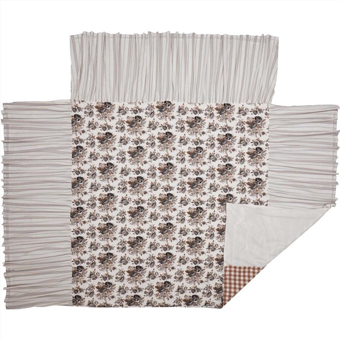 Annie Portabella Floral Ruffled King Coverlet 80x76+27 Thumbnail