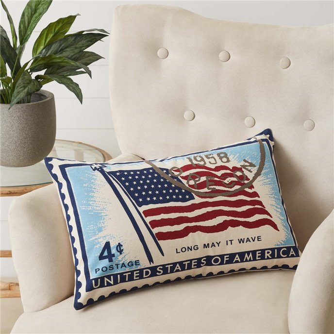 Flag Stamp Pillow 14x22 Thumbnail