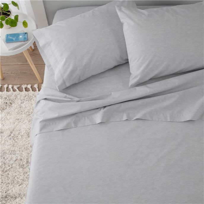 Martex 225 Thread Count Everyday Heathered Standard Light Gray Pillowcase Pair Thumbnail