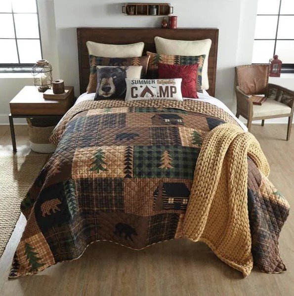 Brown Bear Cabin 2pc Twin Quilt Set Thumbnail