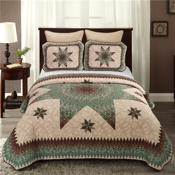 Sea Breeze Star 3 Piece Queen Quilt Set Thumbnail