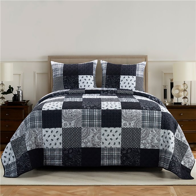 London 3 Piece King Quilt Set Thumbnail