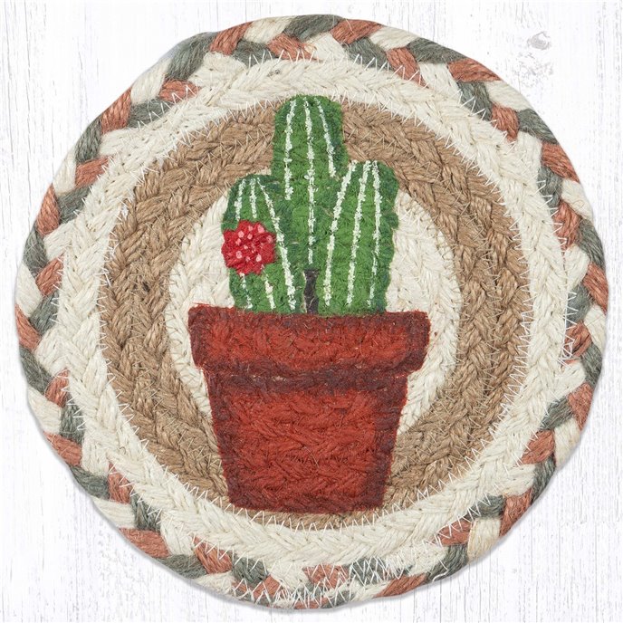 Cacti 2 Round Large Coaster 7"x7" Set of 4 Thumbnail