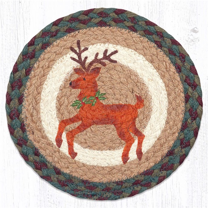 Reindeer Printed Round Trivet 10"x10" Thumbnail