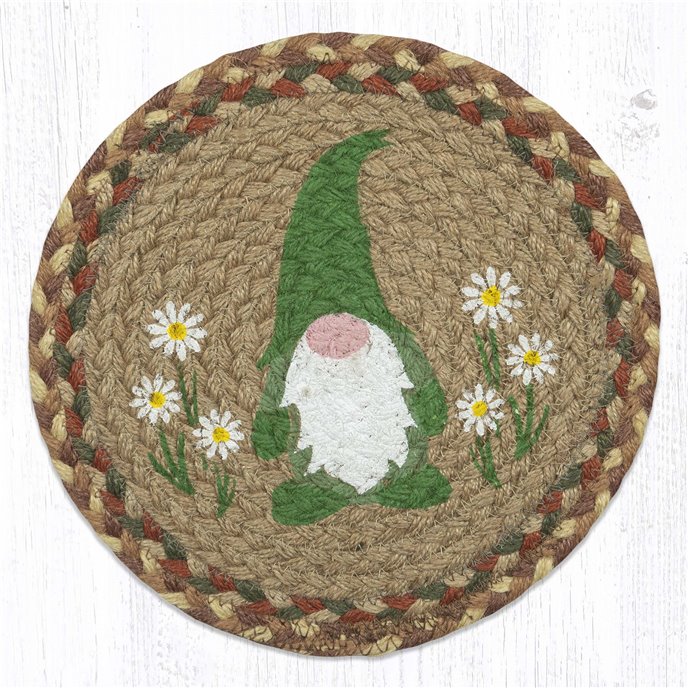 Spring Gnome Printed Round Trivet 10"x10" Thumbnail