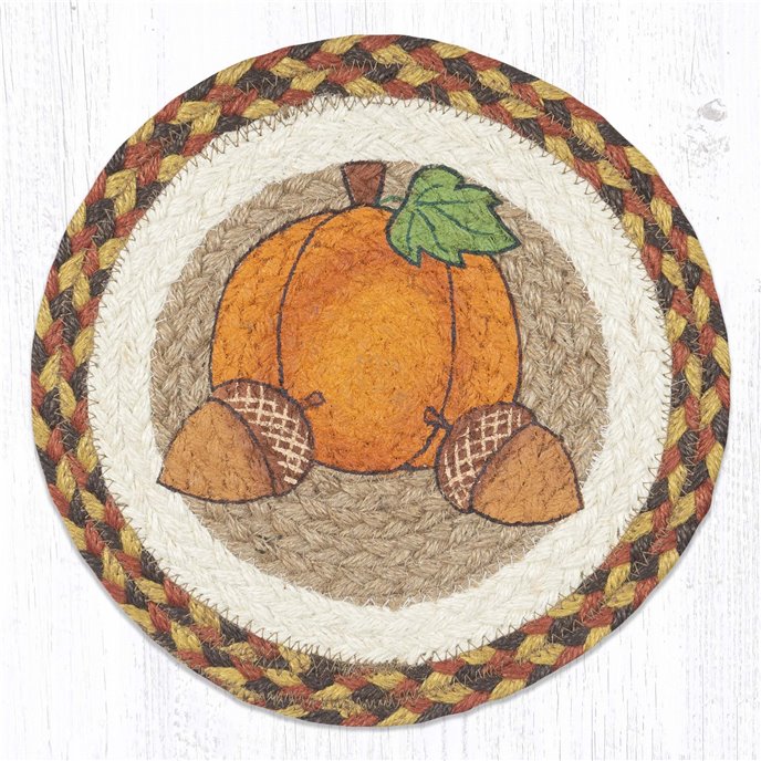 Pumpkin Acorn Printed Round Trivet 10"x10" Thumbnail