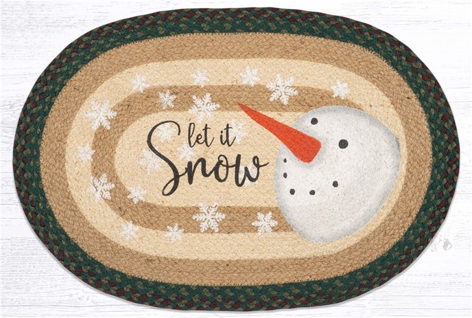 Let it Snow Snowman Oval Rug 20"x30" Thumbnail