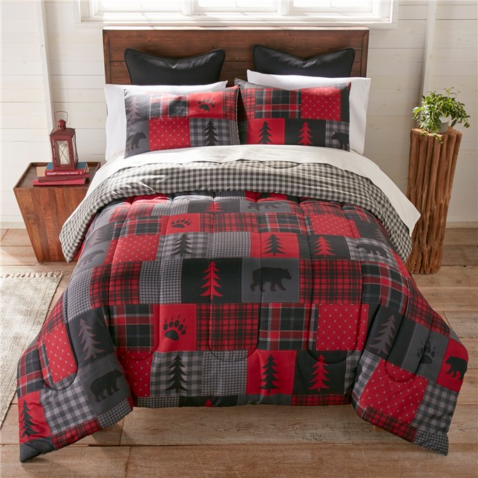 Red Forest 3 Piece Queen Comforter Set Thumbnail