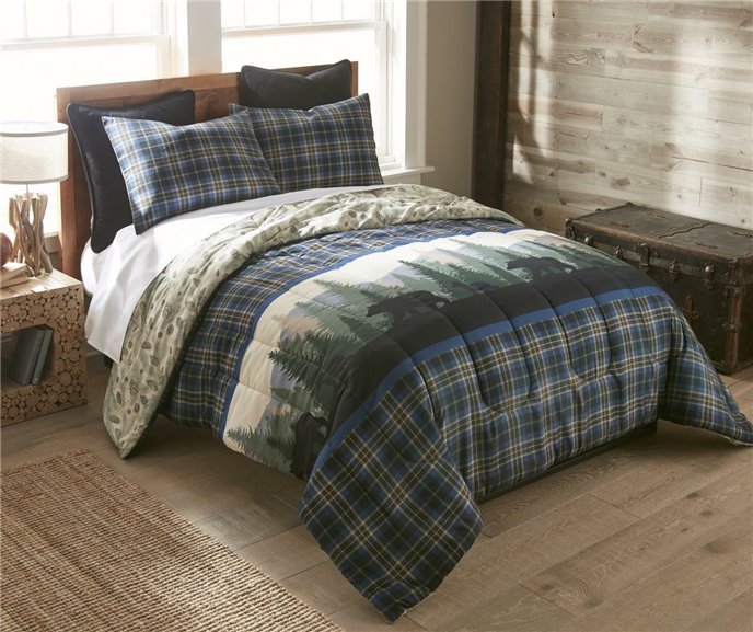 Bear Journey Blue 3 Piece Queen Comforter Set Thumbnail