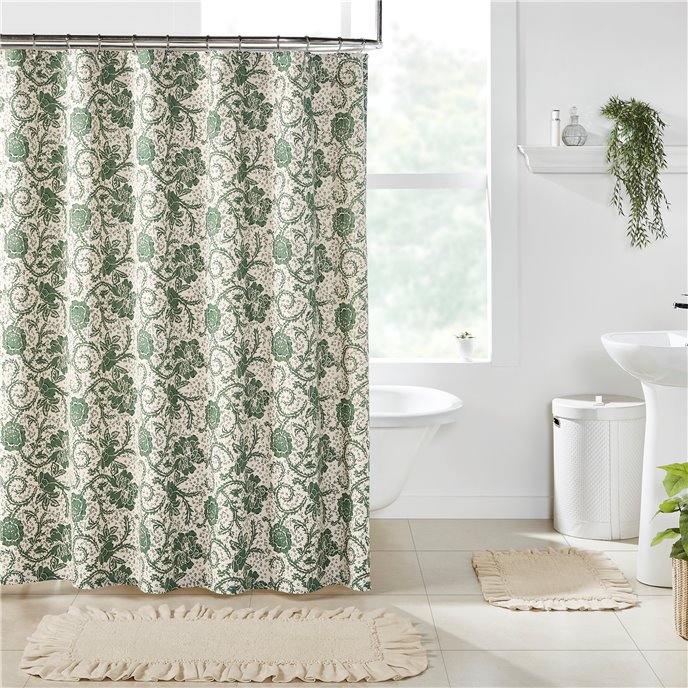 Dorset Green Floral Shower Curtain 72x72 Thumbnail