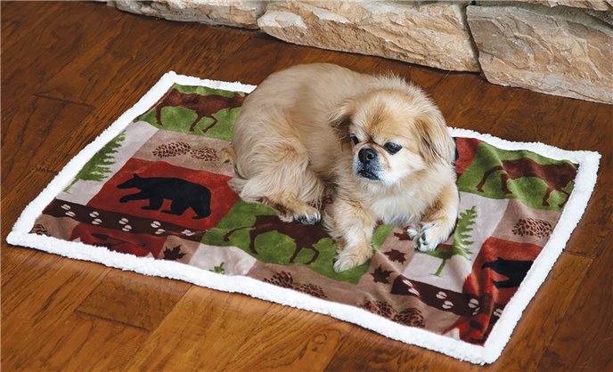 Patchwork Lodge S/M - White sherpa Dog Blanket Thumbnail