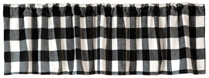 Black & White Lumberjack Buffalo Plaid Window Valance 80" x 18" Thumbnail