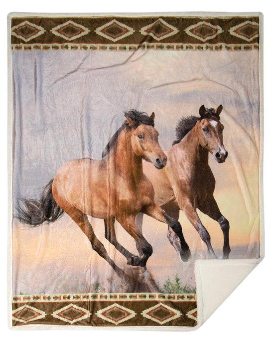 Wild Horses Plush Sherpa Throw Thumbnail