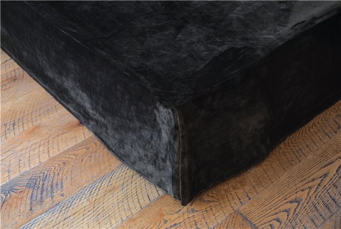 Carstens Solid Black Plush Velvet Bed Skirt, Twin Thumbnail