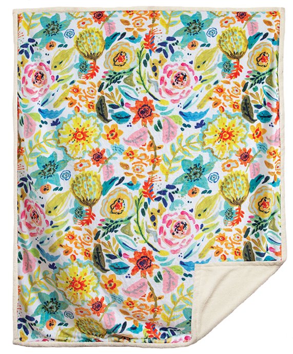 Field of Flowers Premium Sherpa Throw Blanket 54" x 68" Thumbnail