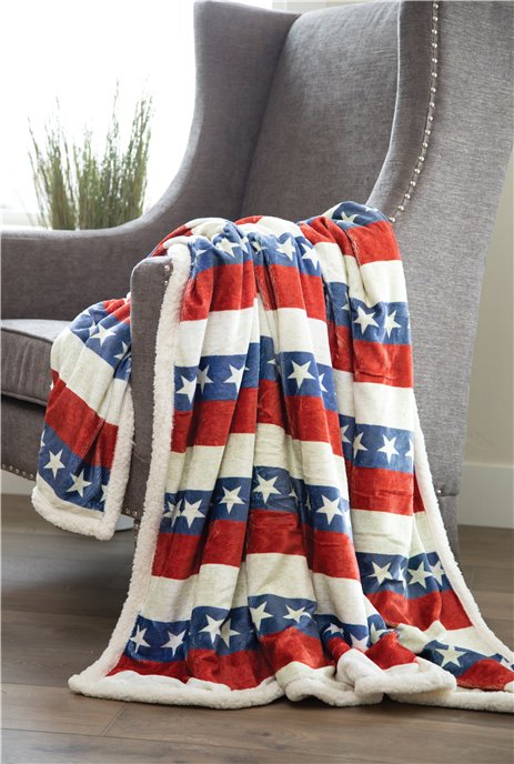 Americana Plush Sherpa Throw Thumbnail