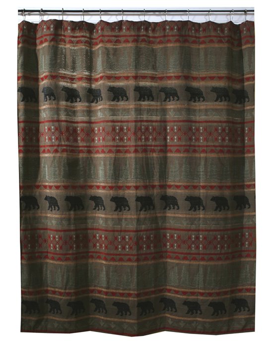 Carstens Bear Country Rustic Cabin Shower Curtain Thumbnail