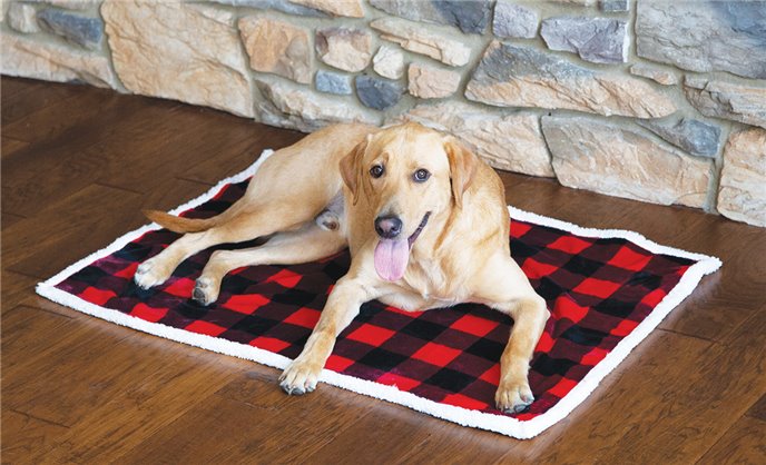 Lumberjack Plaid Red L/XL - White sherpa Dog Blanket Thumbnail