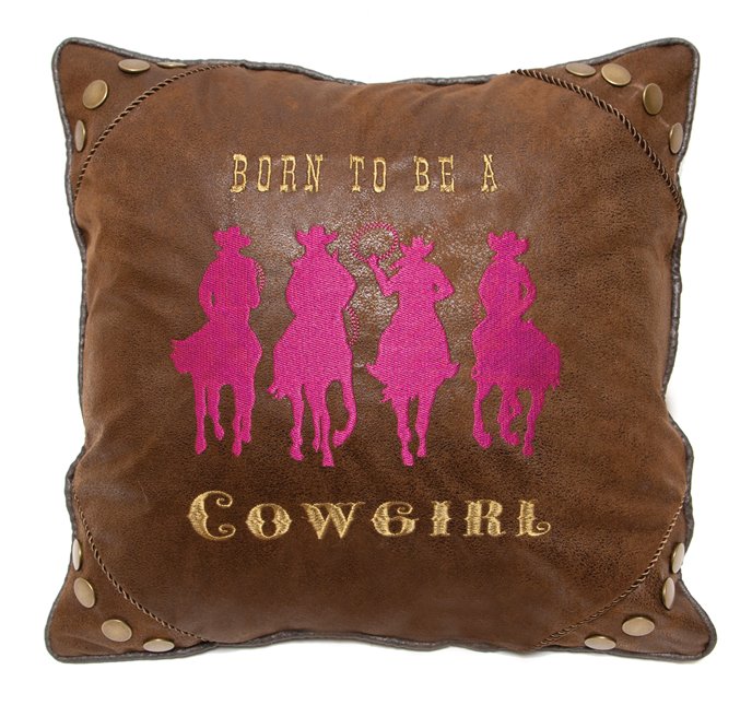 Born to Be a Cowgirl Pillow 18"x18" Thumbnail