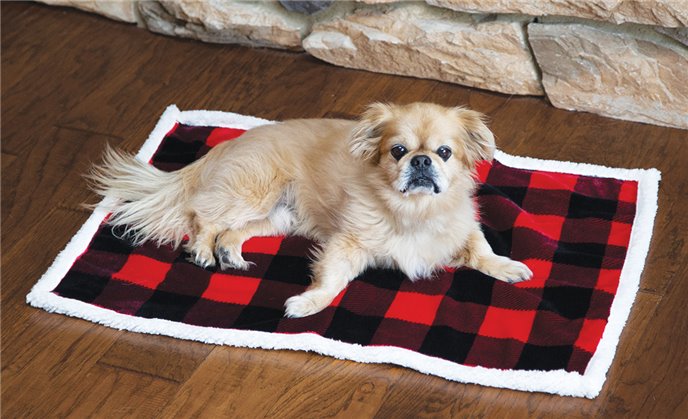 Lumberjack Plaid Red S/M - White sherpa Dog Blanket Thumbnail