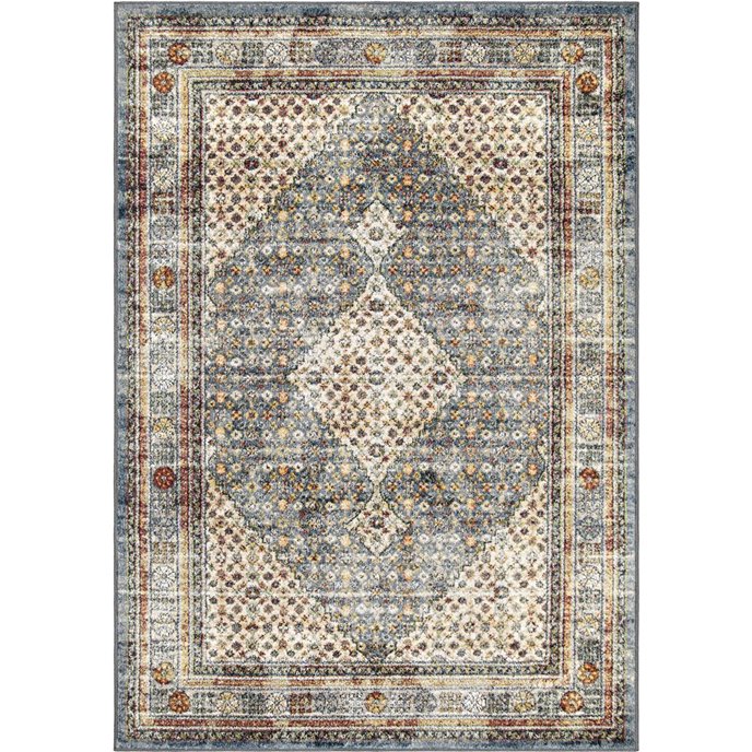 Excalibur Distressed Blue Rug (9' x 13') Thumbnail