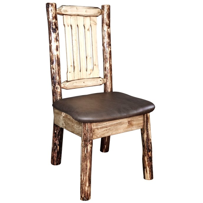 Glacier Side Chair w/ Upholstered Seat in Saddle Pattern Thumbnail