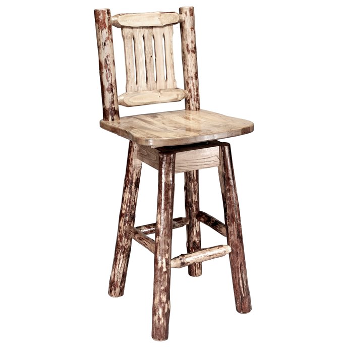 Glacier Counter Height Barstool w/ Back & Swivel Thumbnail