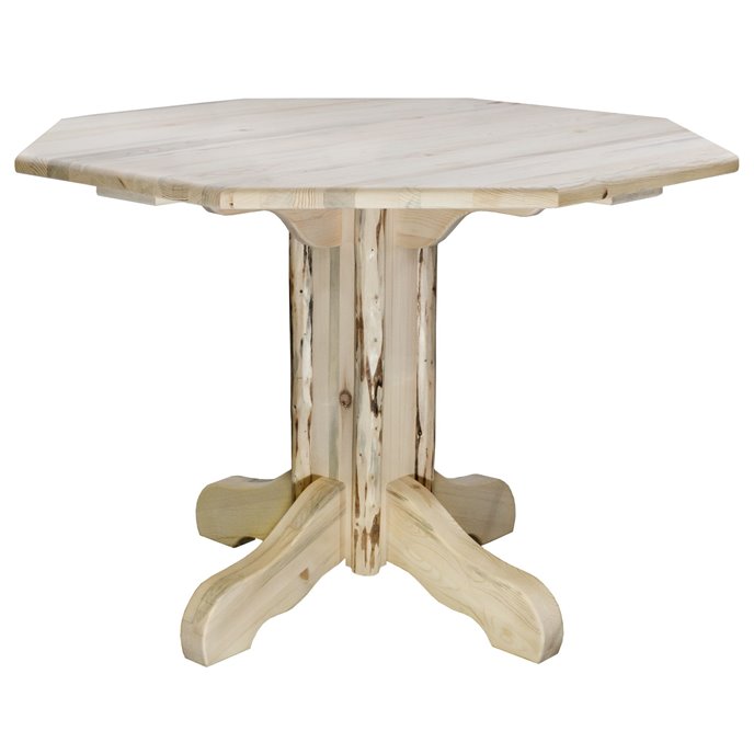 Montana Center Pedestal Table - Clear Lacquer Finish Thumbnail