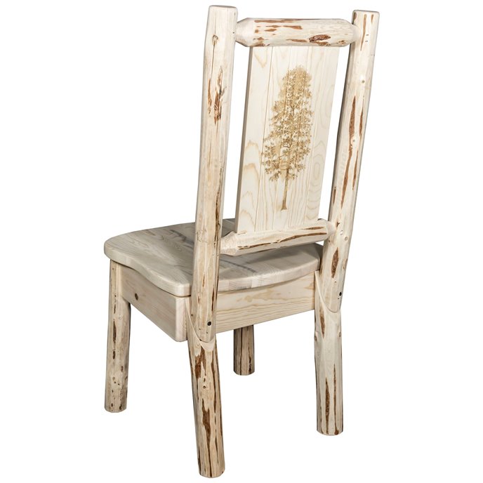 Montana Side Chair w/ Laser Engraved Pine Tree Design - Ready to Finish Thumbnail