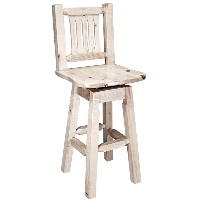 Homestead Counter Height Barstool w/ Back & Swivel - Ready to Finish Thumbnail