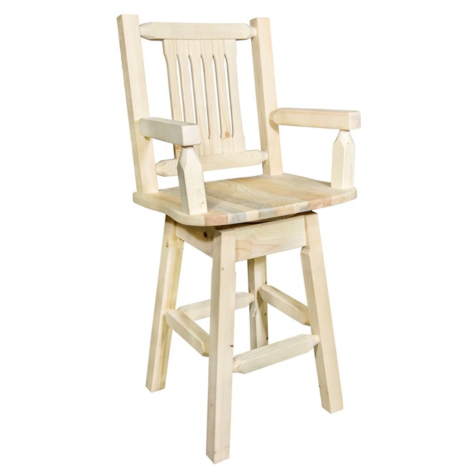 Homestead Captain's Barstool w/ Back & Swivel - Ready to Finish Thumbnail