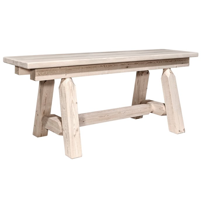 Homestead Plank Style 45 Inch Bench - Clear Lacquer Finish Thumbnail