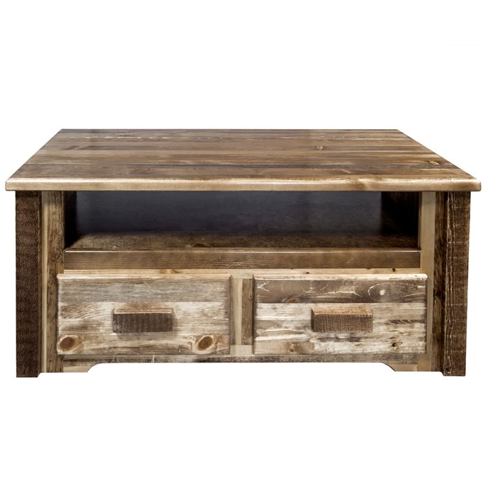 Homestead Two Drawer Sitting Chest/Entertainment Center - Stain & Lacquer Finish Thumbnail