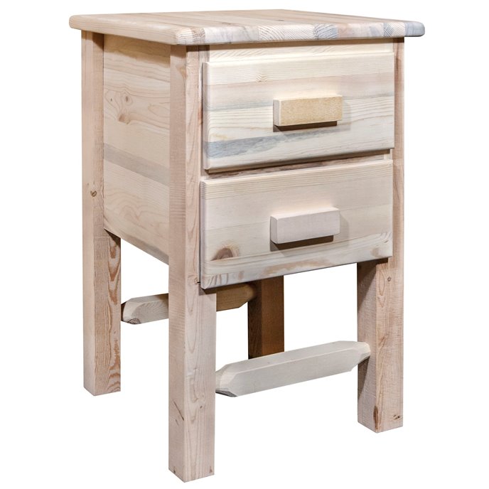 Homestead Nightstand w/ 2 Drawers - Clear Lacquer Finish Thumbnail