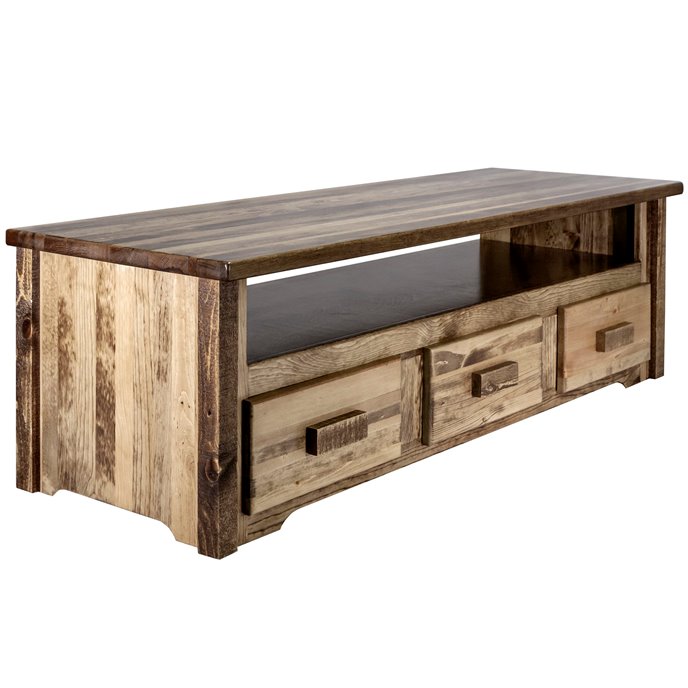 Homestead Sitting Chest/Entertainment Center - Stain & Clear Lacquer Finish Thumbnail