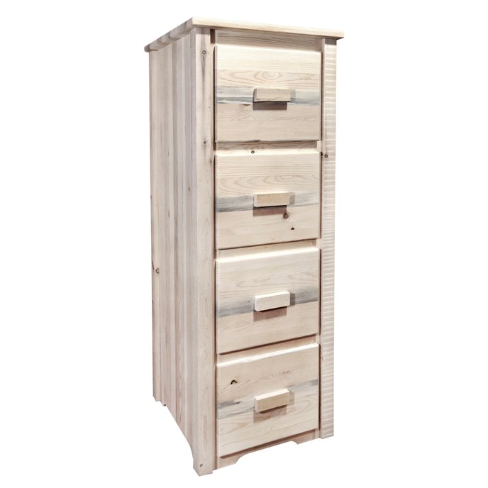 Homestead 4 Drawer File Cabinet - Clear Lacquer Finish Thumbnail