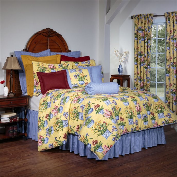 Melanie Buttercream Full Comforter Set (15" Bedskirt) Thumbnail