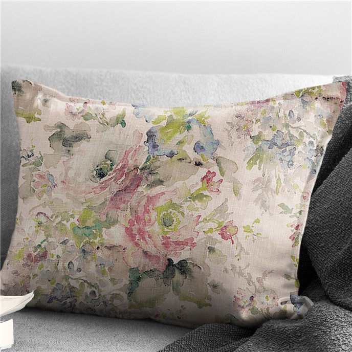 Athena Linen Blush Decorative Pillow - Size 14"x20" Rectangle Thumbnail