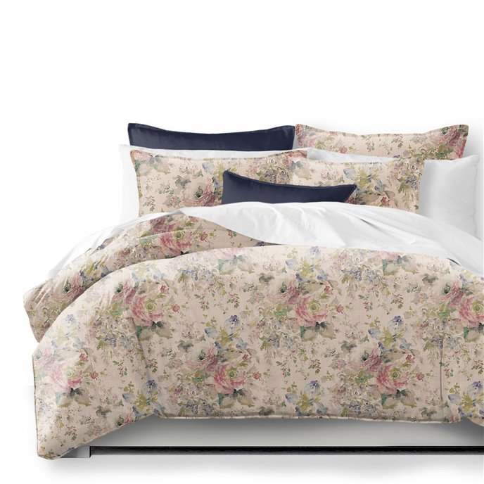 Athena Linen Blush Duvet Cover and Pillow Sham(s) Set - Size Super Queen Thumbnail