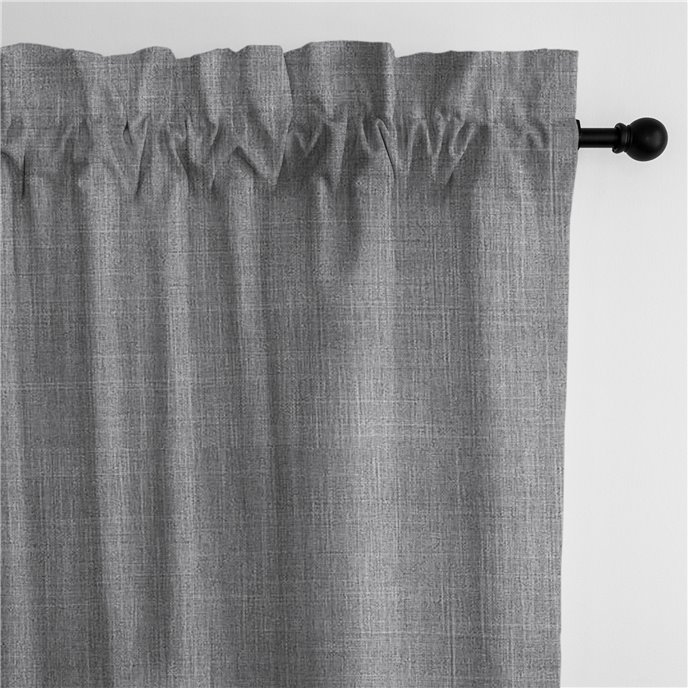 Austin Gray Pole Top Drapery Panel - Pair - Size 50"x84" Thumbnail