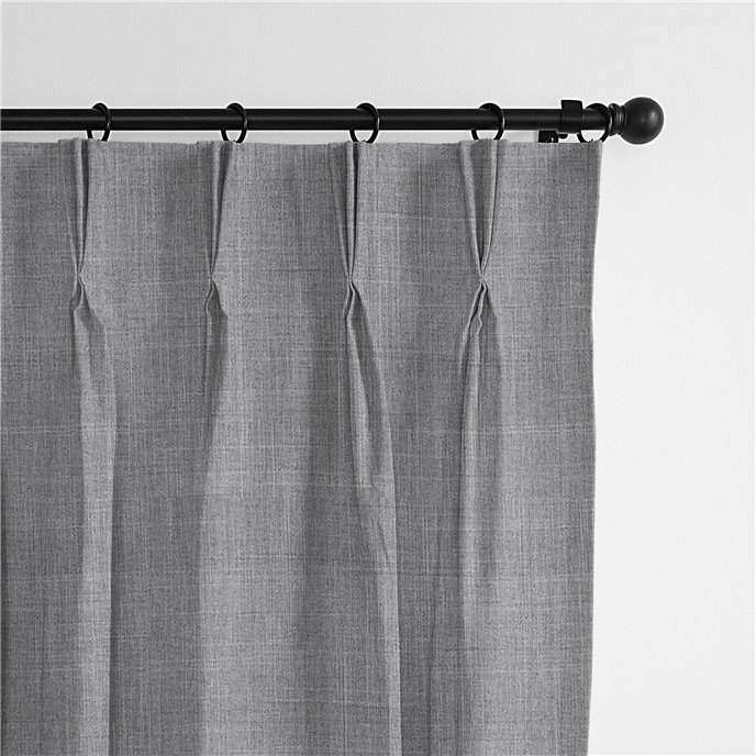 Austin Gray Pinch Pleat Drapery Panel - Pair - Size 20"x84" Thumbnail