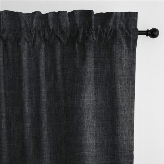 Austin Charcoal Pole Top Drapery Panel - Pair - Size 50"x108" Thumbnail