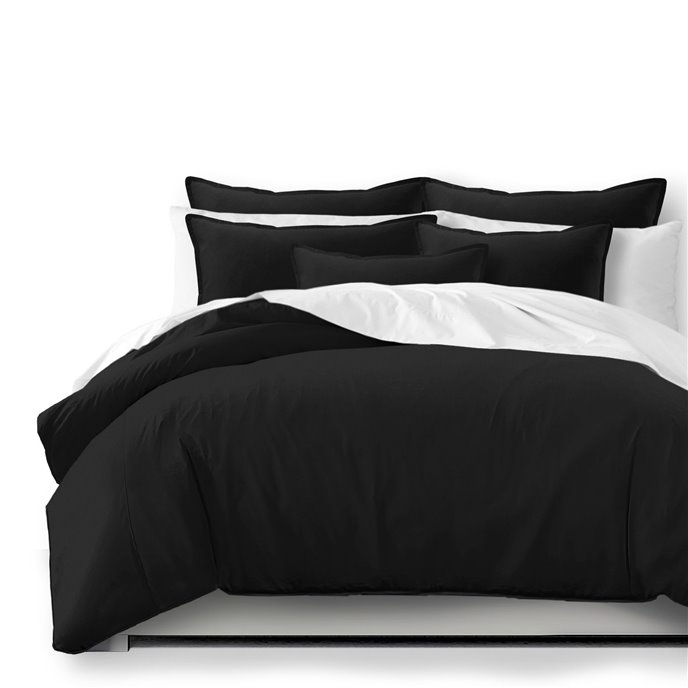 Braxton Black Comforter and Pillow Sham(s) Set - Size Queen Thumbnail