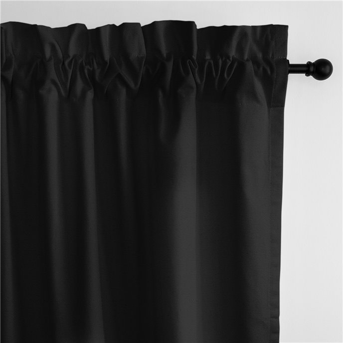 Braxton Black Pole Top Drapery Panel - Pair - Size 50"x108" Thumbnail