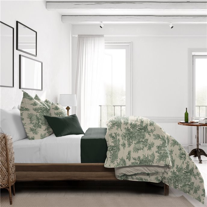 Bouclair Green Duvet Cover and Pillow Sham(s) Set - Size Full by 6ix  Tailors Fine Linens