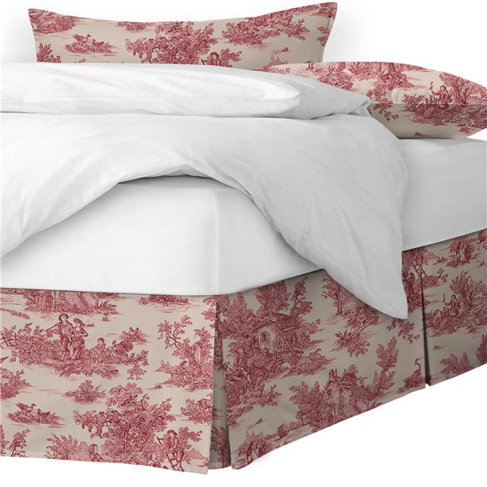 Bouclair Red Platform Bed Skirt - Size Full 18" Drop Thumbnail