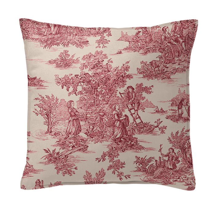 Bouclair Red Decorative Pillow - Size 24" Square Thumbnail